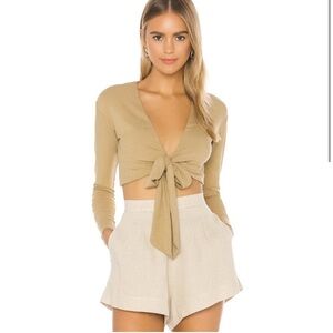 Revolve Lovers & friends Knixon nude tie crop top